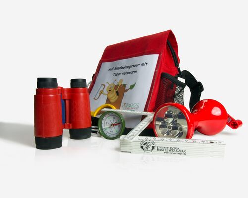 … und Entdeckertasche; Foto: Frank Ahlert