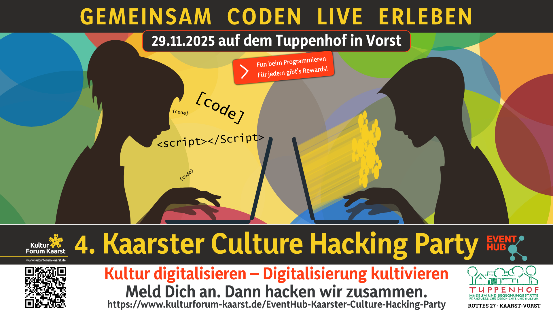 Die 4. Kaarster Culture Hacking Party auf dem Tuppenhof in Kaarst; Design: Frank Ahlert