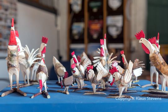 Die exklusive Hühnerschar im Museumsladen auf dem Tuppenhof